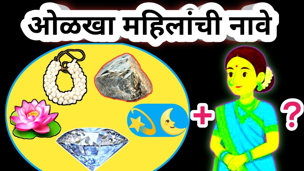 चित्र कोडी | चित्रांवरुन महिलांची नावे ओळखा🤔 | १५  नावे | जुनी नावे | Marathi Kodi