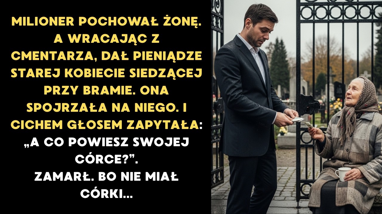 Milioner pochował żonę i opuszczał cmentarz, ale nagle usłyszał coś, co sprawiło, że zaniemówił.