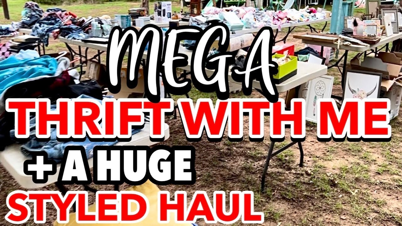 A MASSIVE THRIFTING TRIP! THRIFT WITH ME + SEE MY HUGE (STYLED) THRIFT HAUL
