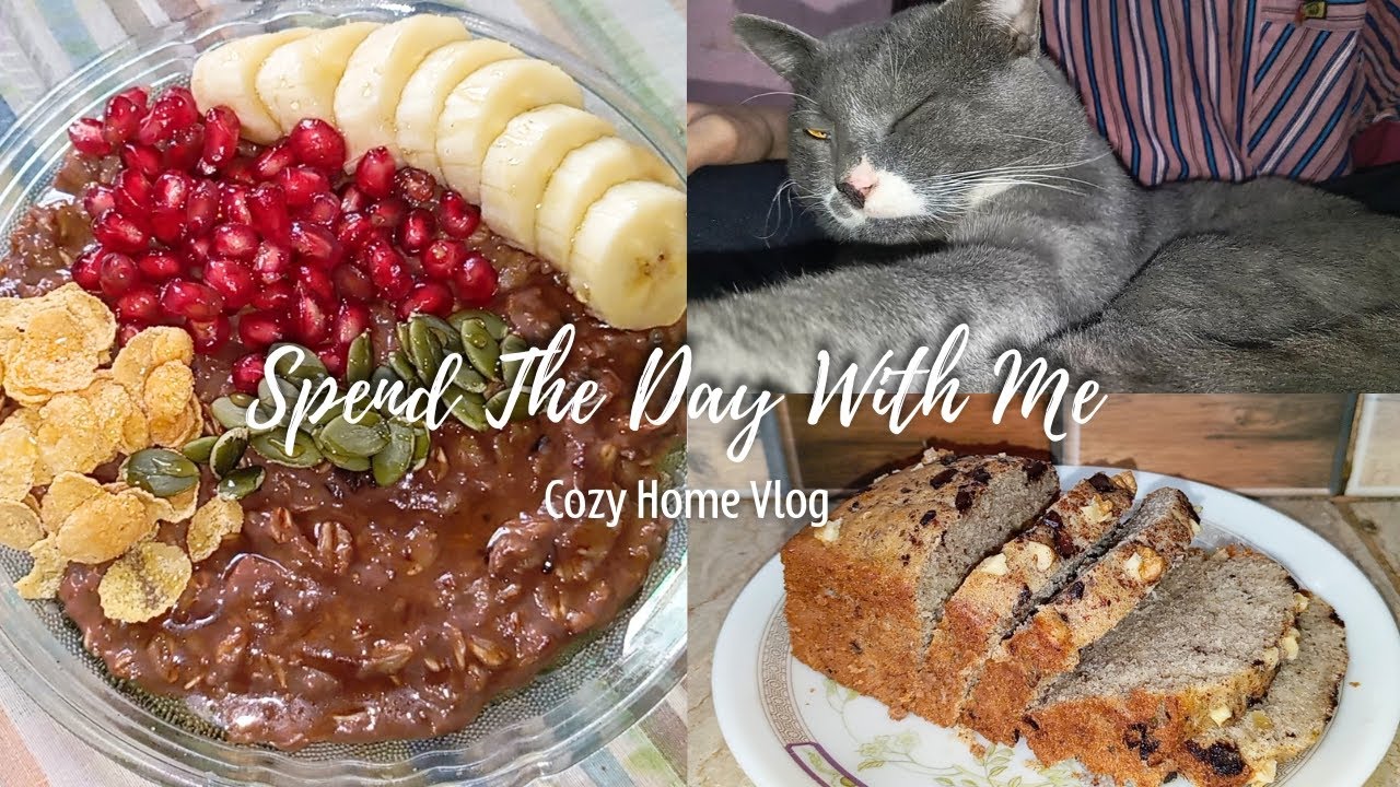 Spend The Day With Me | Chocolate Oats, Banana Bread, Lahori Daal & My Cat 😺✨