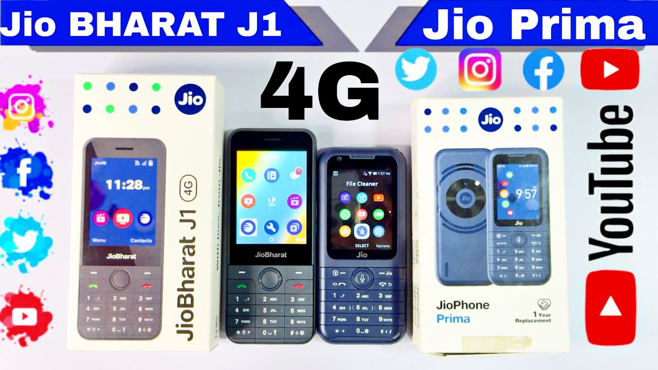 Jio Bharat J1 4G 🆚 Jio Prima 4G ⚡ Unboxing & Comparison ⚡ Jio  Keypad 4G phone