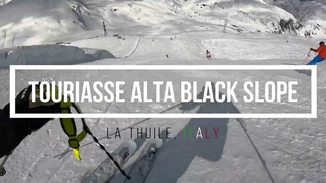 Skiing the Touriasse Alta black slope in La Thuile [Full run, POV, 4K]