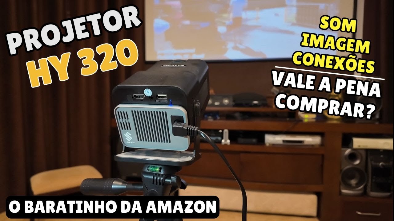Projetor HY320 | O baratinho da Amazon! Vale a pena? | Teste completo de imagem, som e conexões