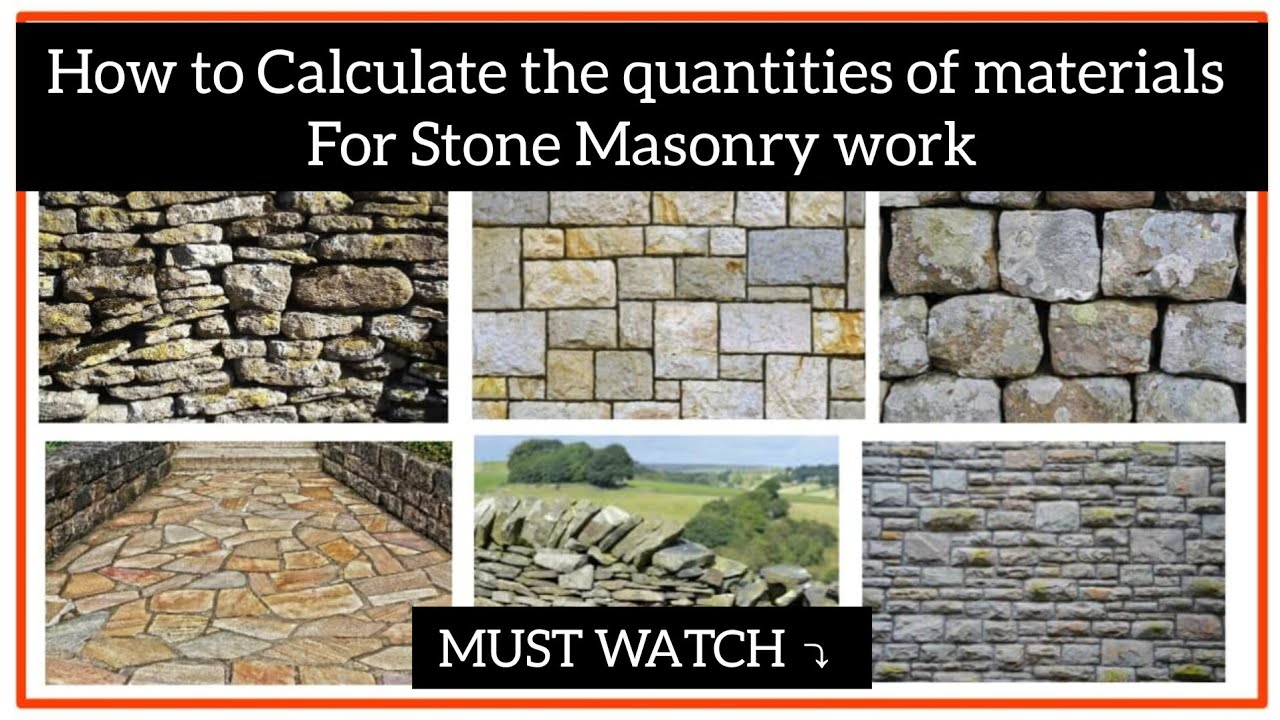 How to Calculate material for stone masonry | Quantity Survey of stone masonry for Retaining wall |