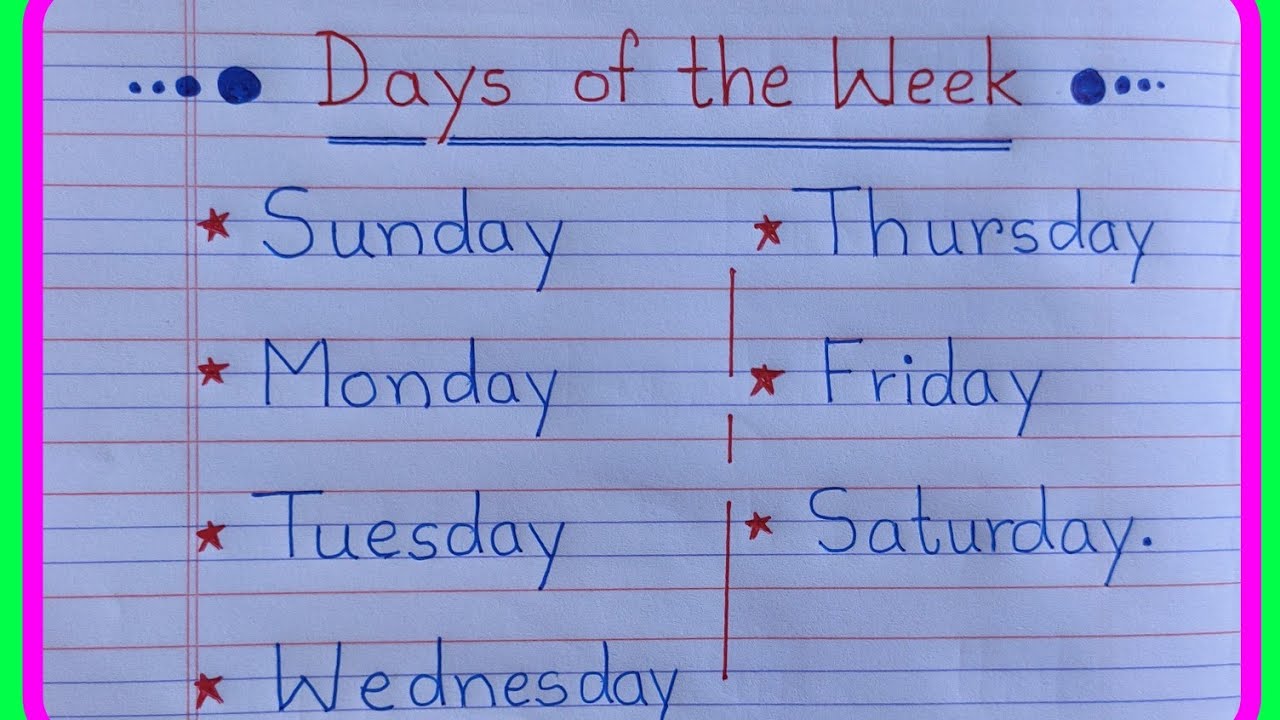 Sunday Monday ki spelling|Days of the week|learn Sunday Monday spelling|सप्ताह के दिनों के नाम