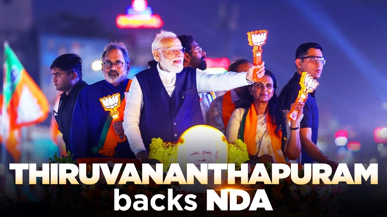 LIVE: PM Modi's massive roadshow in Thiruvananthapuram