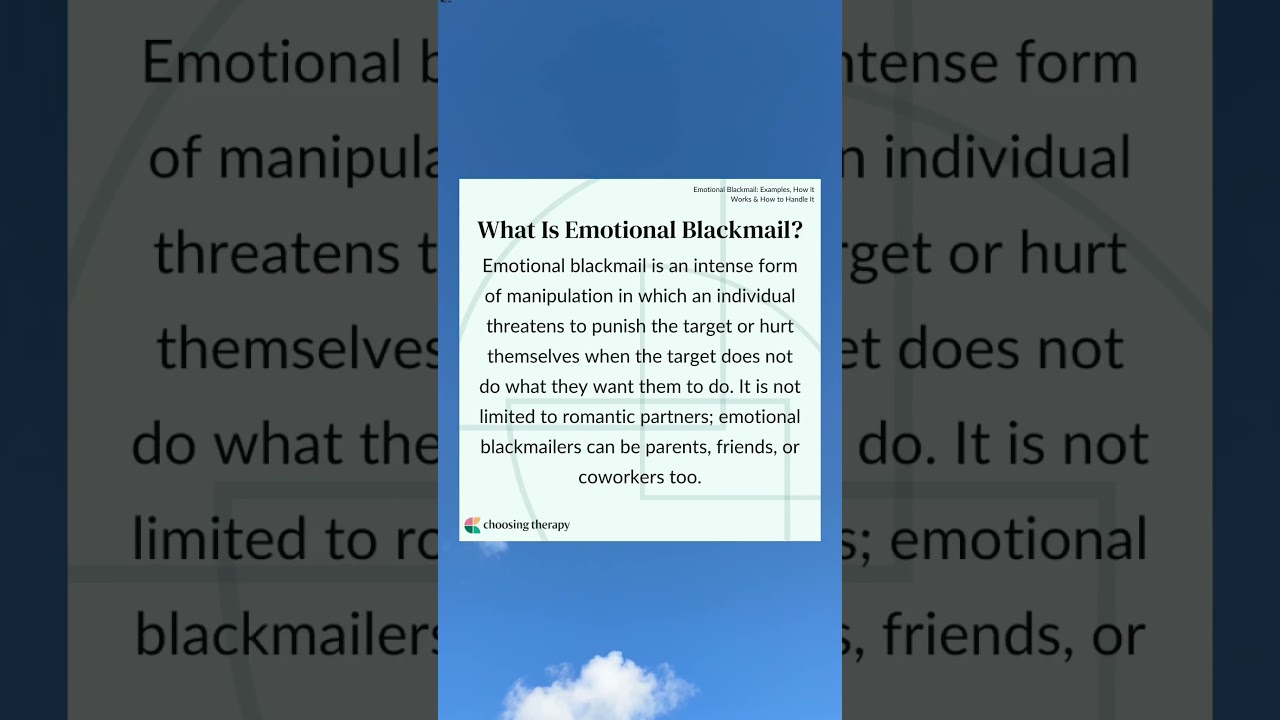 What is Emotional Blackmail?