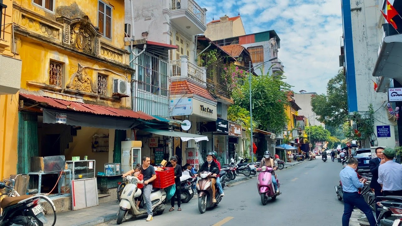 Vietnam Walking Tour 4K🇻🇳 - Hanoi City Walking at Daytime