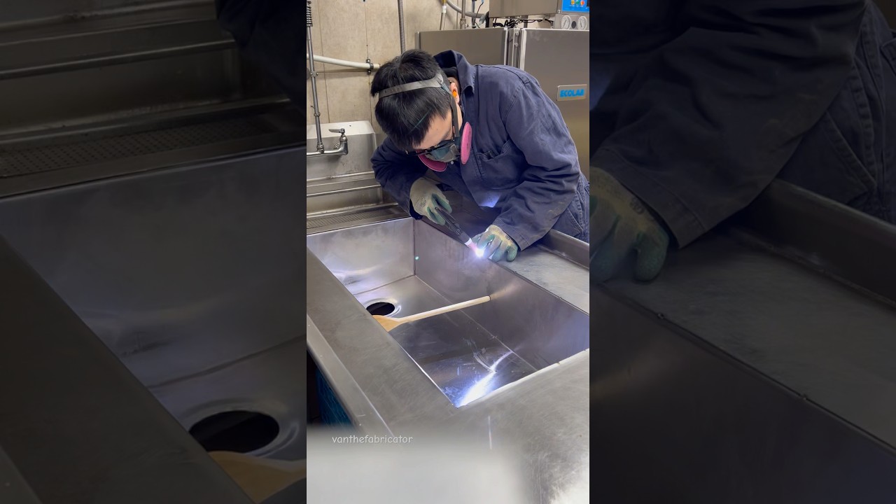 Adding a kitchen sink #stainlesssteel #tig #welding #weld #welder