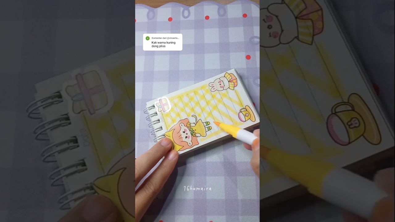 Mini Journal Sticker Momo Yellow 💛💛#minivlog #sticker #journal #asmr #shorts