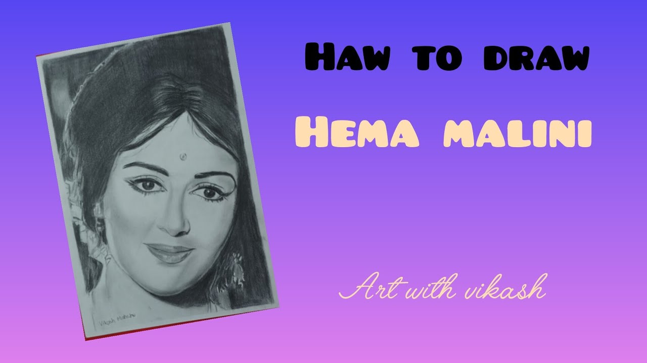 Art with Vikash is live How to draw Hema Malini 