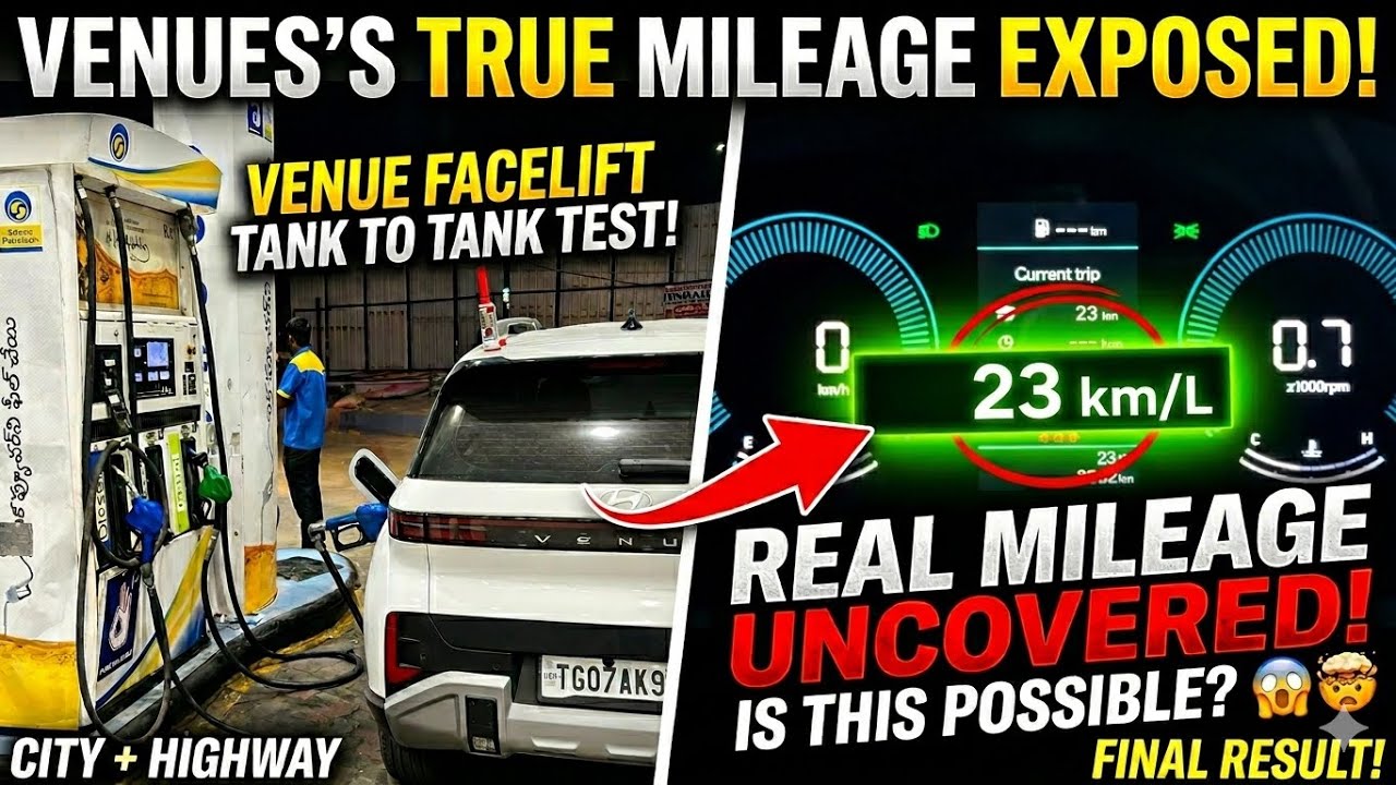 New Hyundai Venue Diesel Mileage Test 🚗💨 Highway + City Real Mileage | Shocking Results 😳