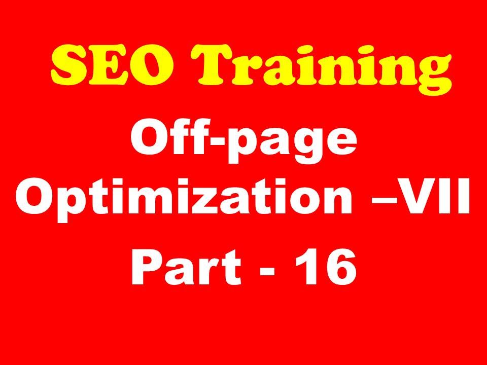 SEO Training - Off-page Optimization - Part 7