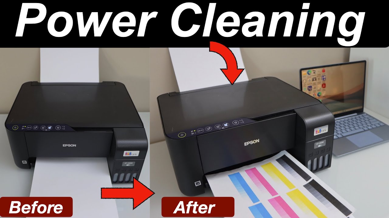 Epson ET 2400 Power Cleaning L1210, L1250, L3210, L3250 Clogged Nozzles.