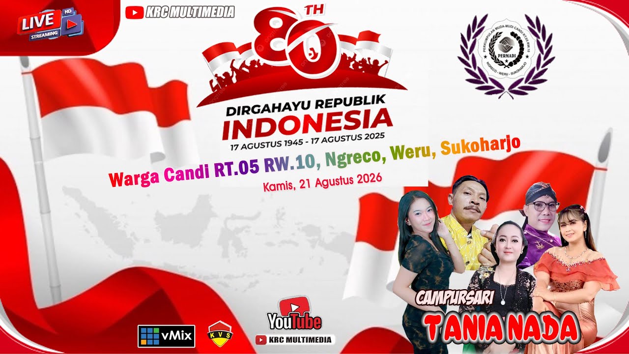 🔴📡 LIVE  ~ TANIA NADA ~ HUT RI Ke-80 Warga RT.05 RW.10 Ngreco, Weru, Sukoharjo