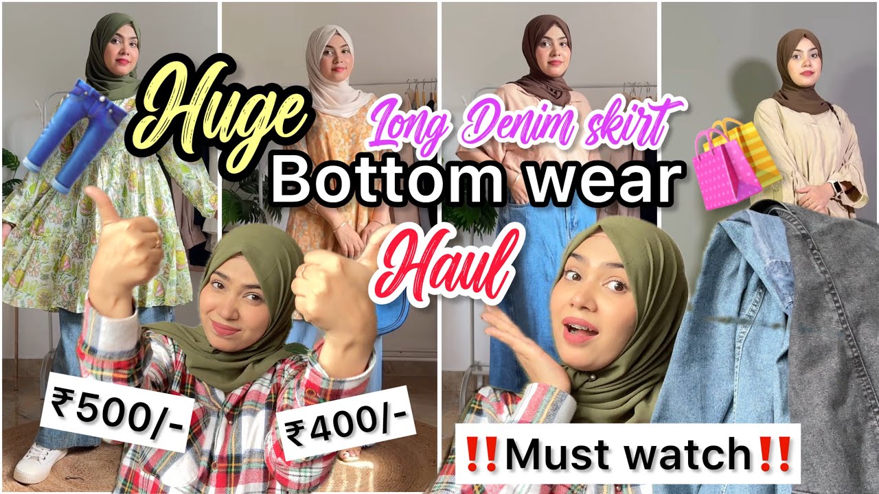 Modest Jeans Haul | Denim Skirt, Baggy & Palazzo Jeans Styling 