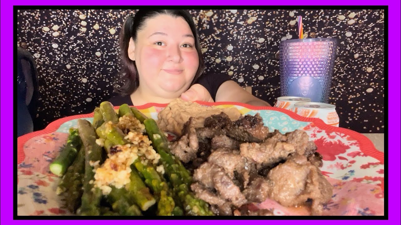Homemade Dinner 💜🦋 Carne & Asparagus & Frijoles