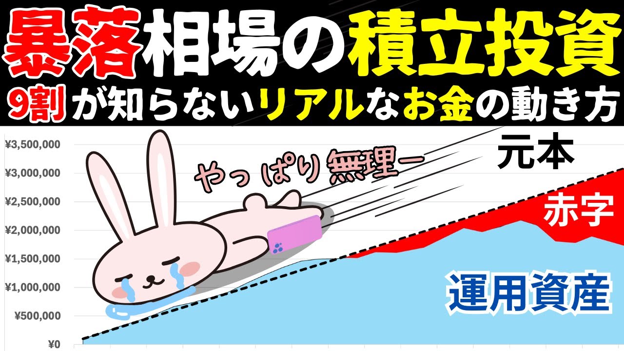 【地獄!!】リーマン級の暴落相場で積立投資を続けるとこうなる！超リアルシミュレーション公開