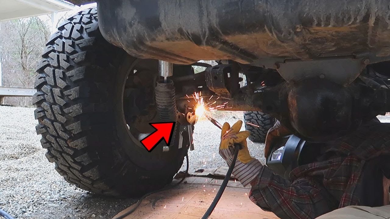 Welding a broken shock mount (2006 Lifted Jeep Wrangler TJ)