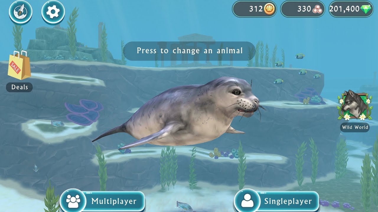 WildCraft - Playing as a Seal level 1 to 10 !