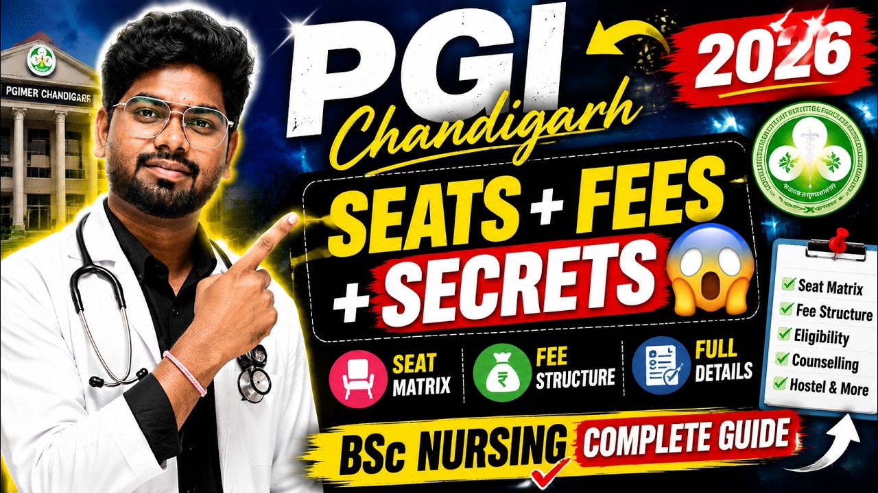 NEET 2026 UPDATE 😱 PGI Chandigarh BSc Nursing 2026 | Seats, Fees, Eligibility & Counselling