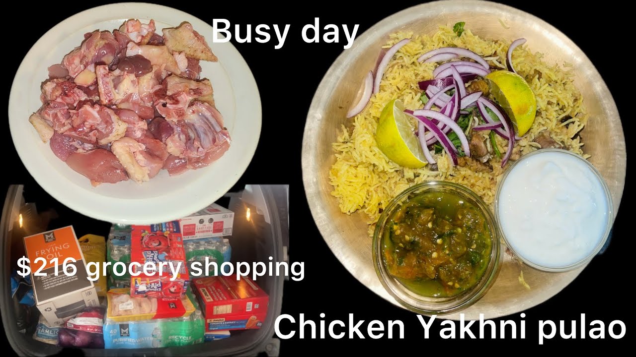 Shopping haul and cooking chicken Yakhni pulao. Mom life in America.