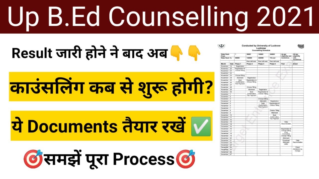 up bed counseling process 2021| up bed entrance counselling kab se hogi| bed Counselling Schedule