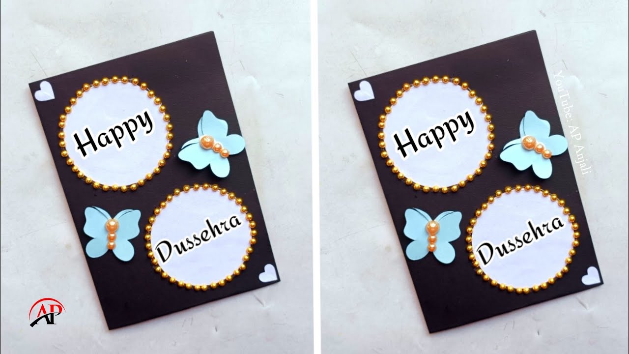 Easy & Beautiful Dussehra Card Making / Diwali Card / How to make greeting card for Dussehra 2022