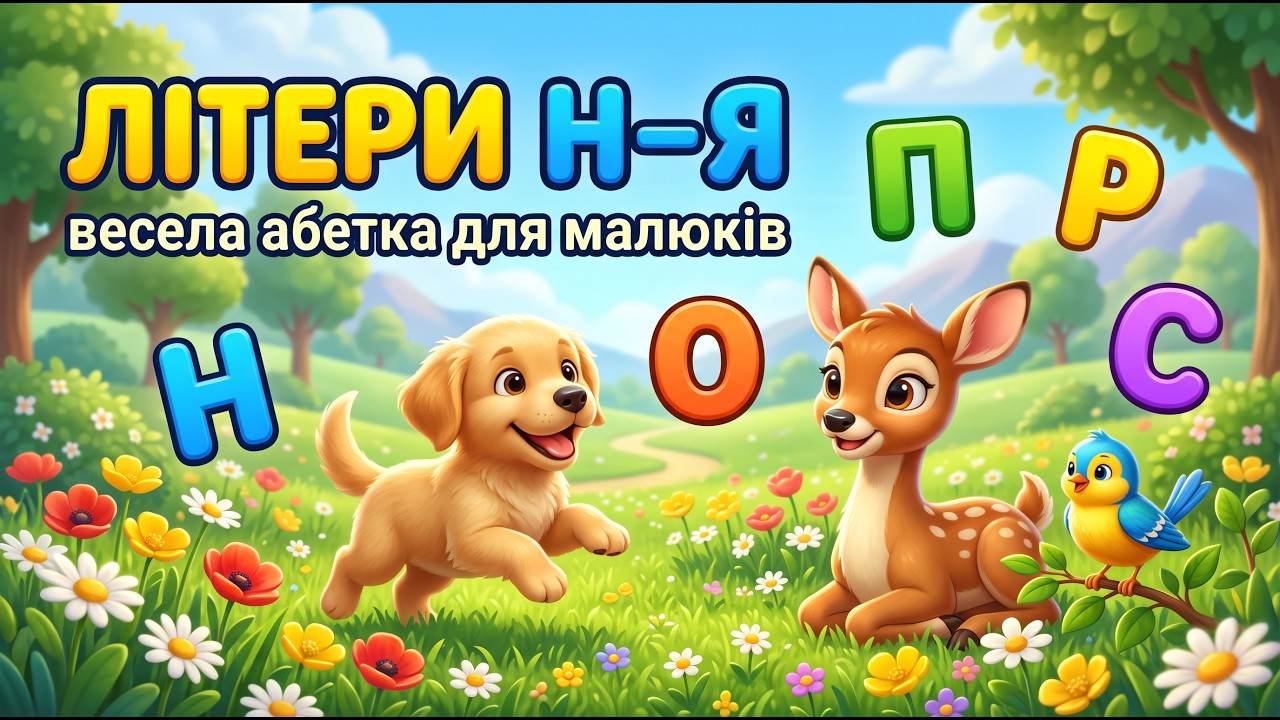 Українська абетка Н–Я 🎵 | Весела пісня для дітей | Вчимо букви легко