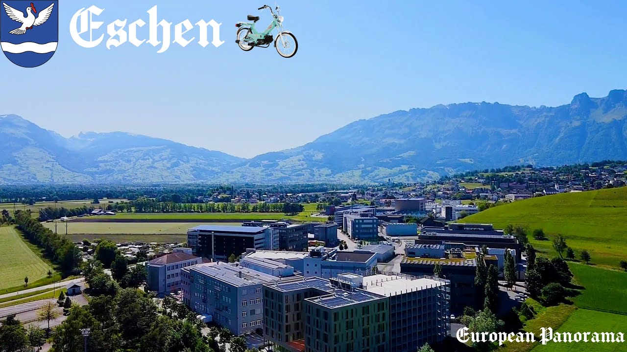 Exploring Eschen, Liechtenstein | Classic Moped Drive & Aerial Views