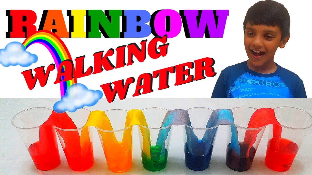 RAINBOW WALKING WATER Easy Kids Science Experiment