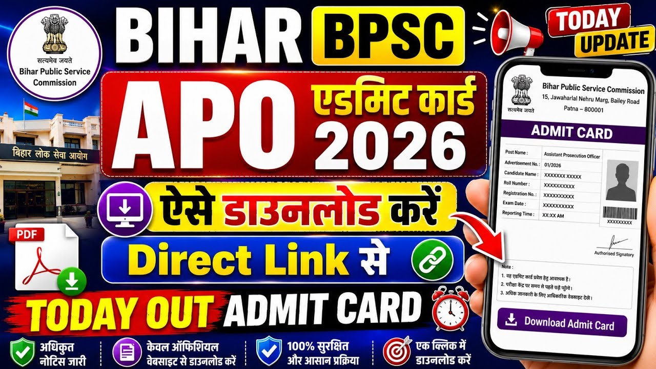 Bihar BPSC APO Admit 2026 | Bihar BPSC APO Admit Card Kaise Download kare 2026 ! BPSC APO Admit Card