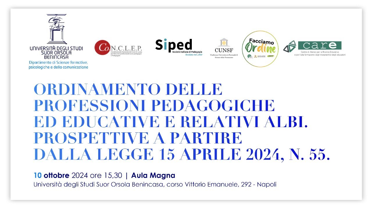 Ordinamento delle professioni pedagogiche ed educative e relativi albi