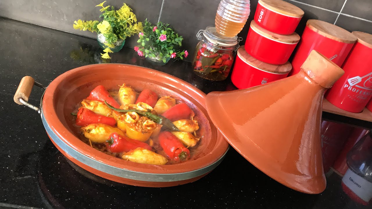 طاجين كلمار وفلفلة معمرين بحشوة ساهلة ولذيذة يستحق التجربة😋😋