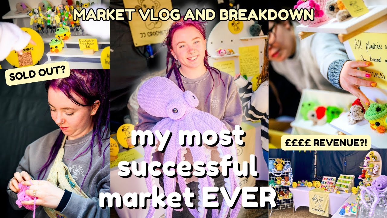 I couldn't believe how much I could make selling my crochet plushies! ££££ | Market vlog & breakdown