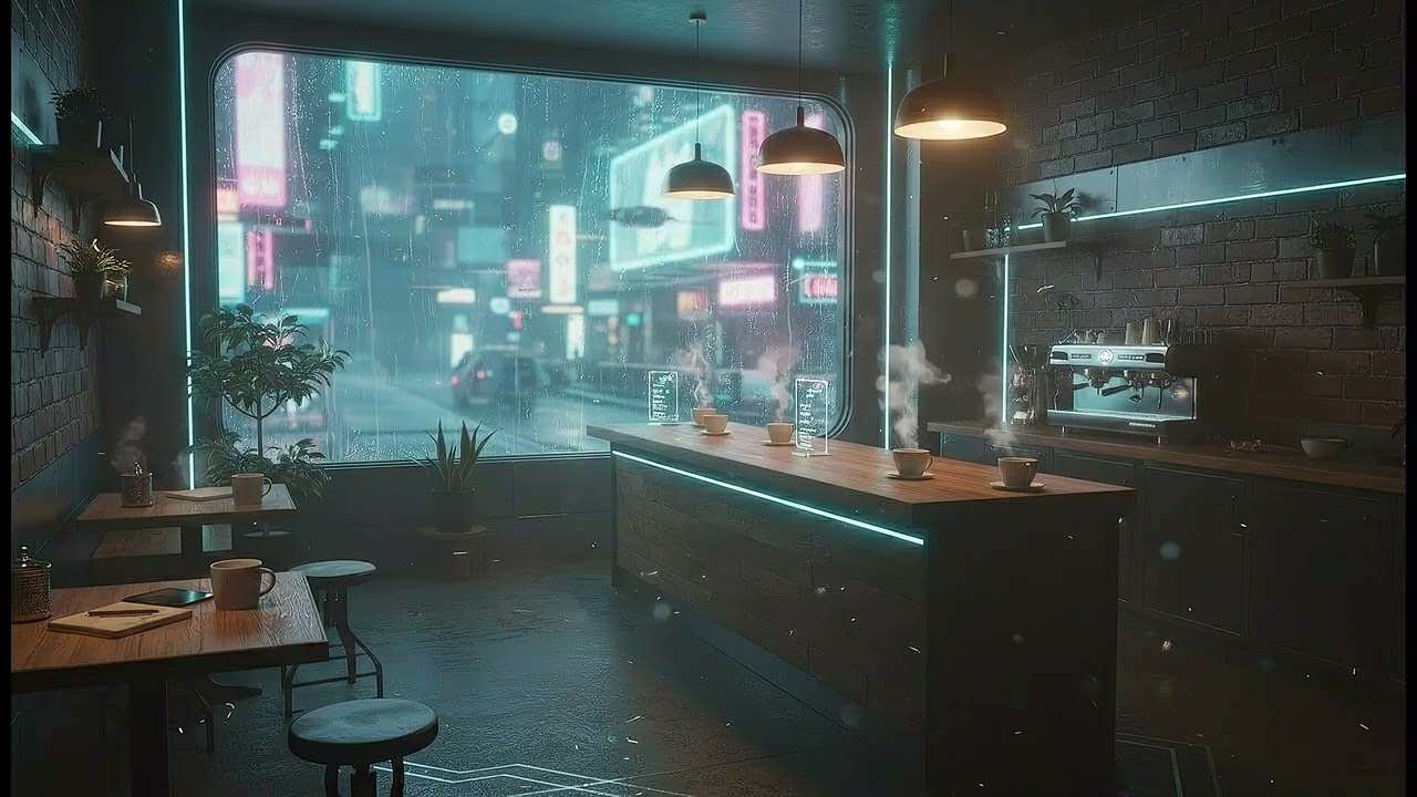 Cozy Lo-Fi Night Cafe Ambience for Sleep & Focus (4K)