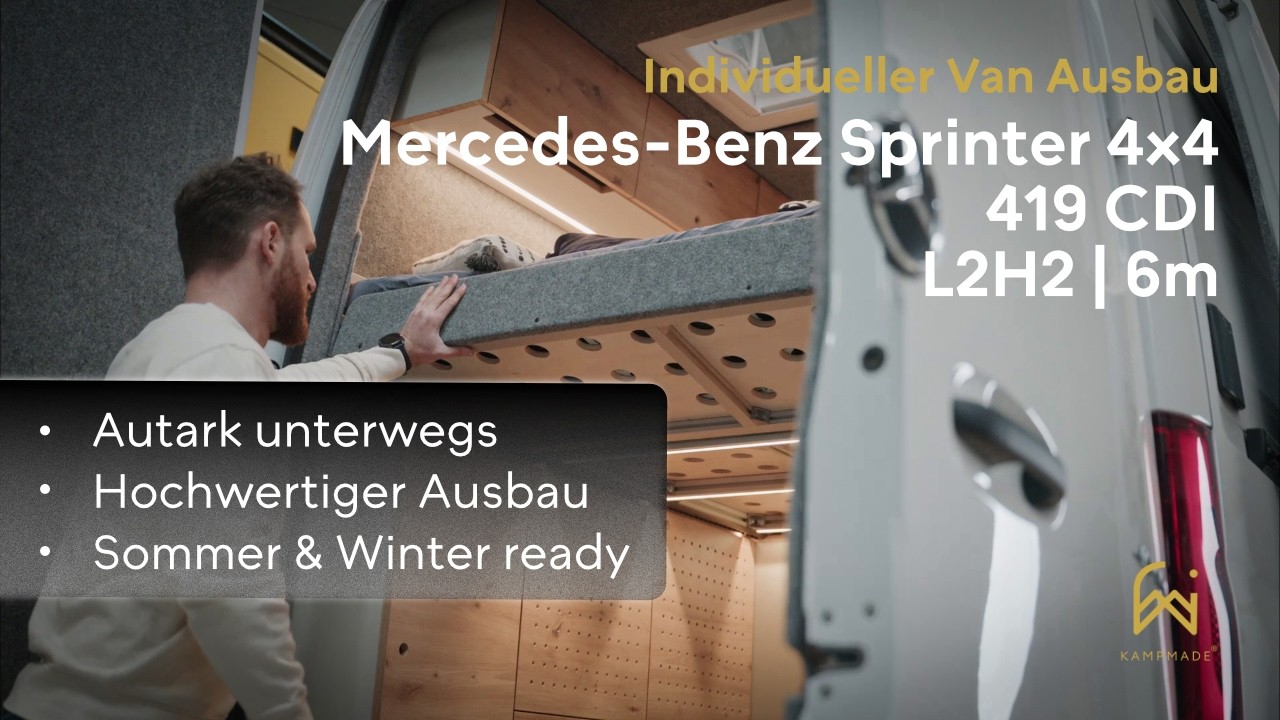 Mercedes Sprinter L2H2 individuell ausgebaut vom Van Ausbauer