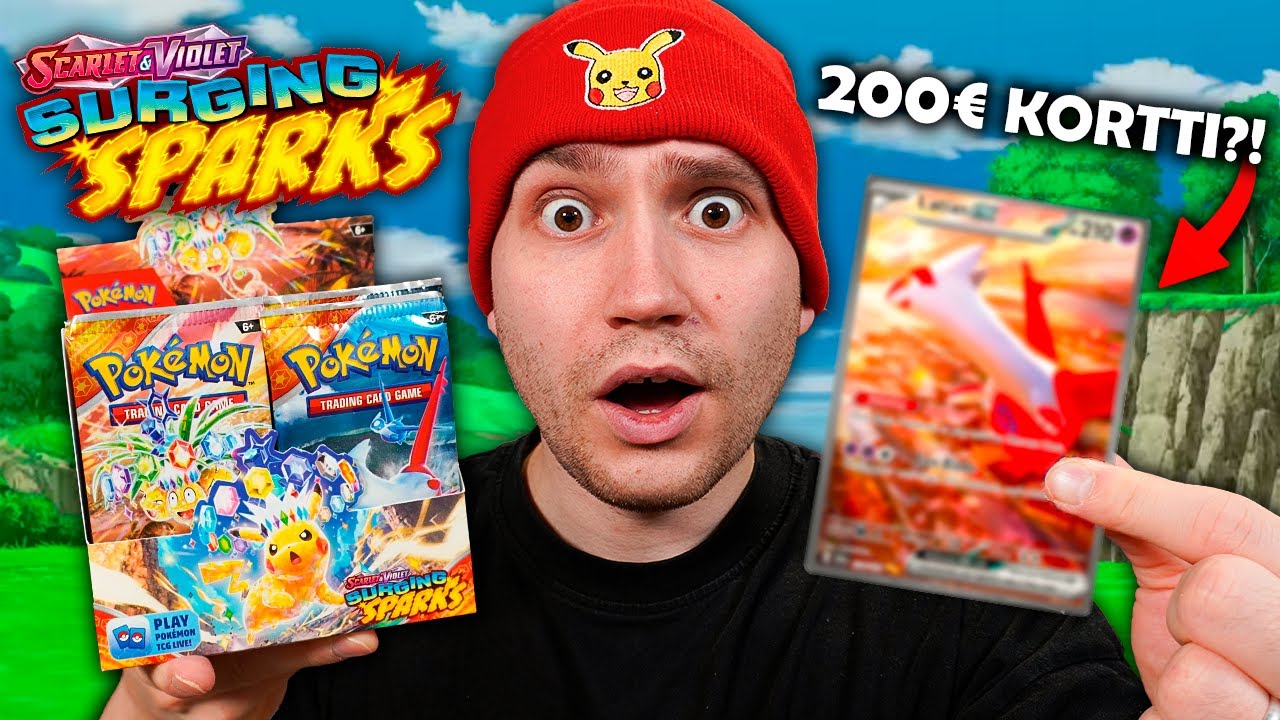 Sainko just 200€ Pokémon kortin?? | Surging Sparks Booster Box part 1