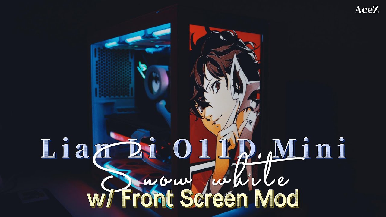 Lian Li O11D Mini Snow White w/ Front Panel Monitor Mod