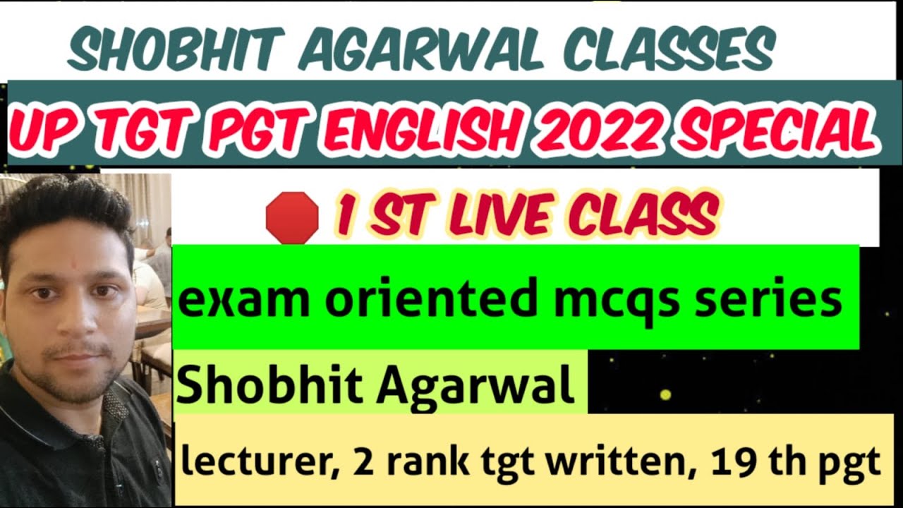 UP TGT PGT ENGLISH 2022 SPECIAL LECTURE || 1 ST LIVE CLASS || IMP MCQS SERIES FOR EXAMS