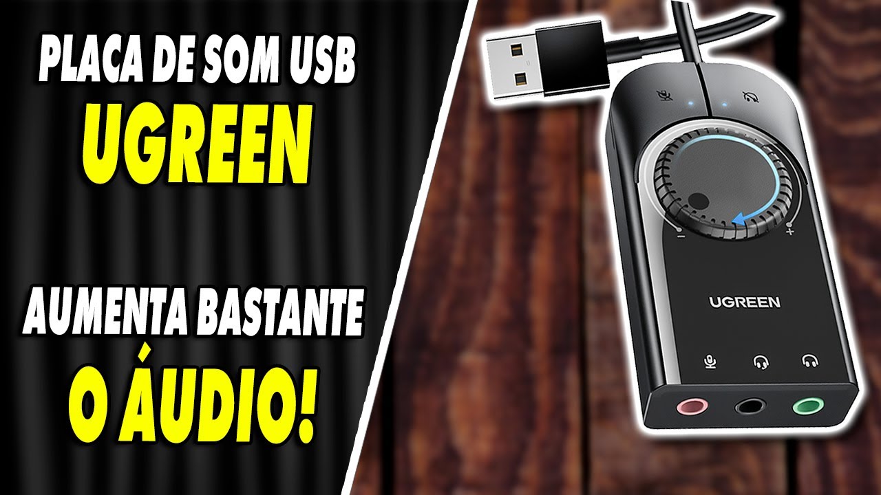 PLACA DE SOM USB UGREEN COM 1 METRO DE CABO E CONTROLADORA│ UNBOXING & ANÁLISE por Augusto Rock
