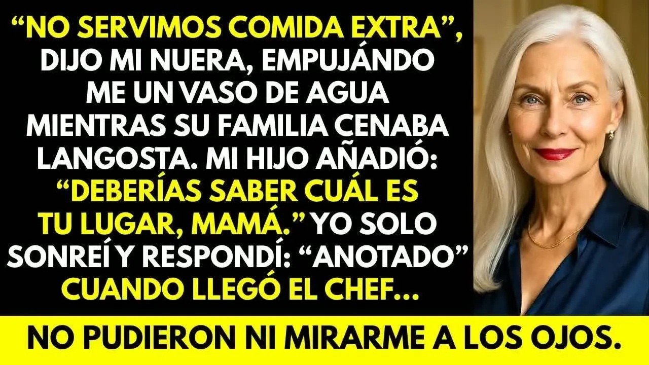 “No servimos comida extra” dijo mi nuera  Sonreí y respondí： “Anotado” Horas después, se