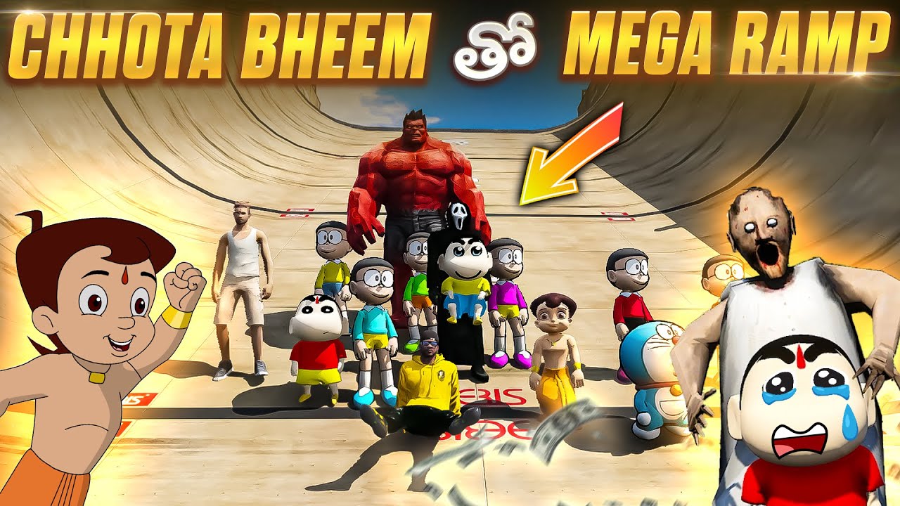 😱Mega ramp with 😍Chhota Bheem😱Full Fun🤣#tristar18 #Shinchan #chhotabheem #funnyvideos