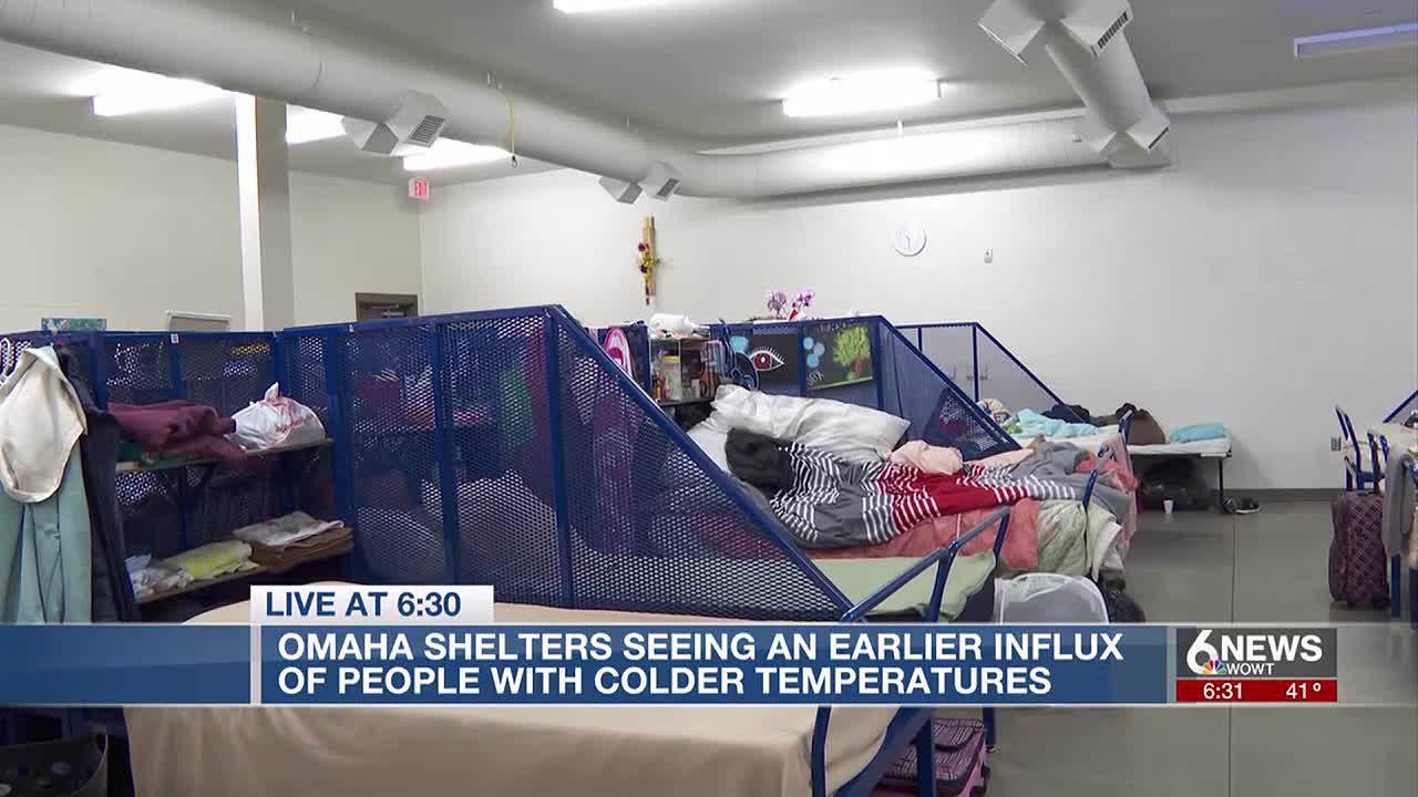 Omaha shelters seeing early influx of people as temperatures drop