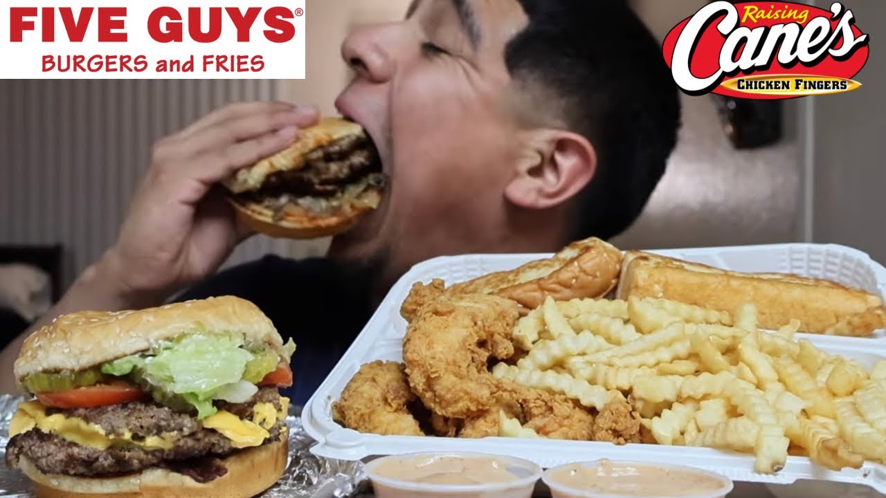 Eating Raising Cane’s + Five Guys Mukbang