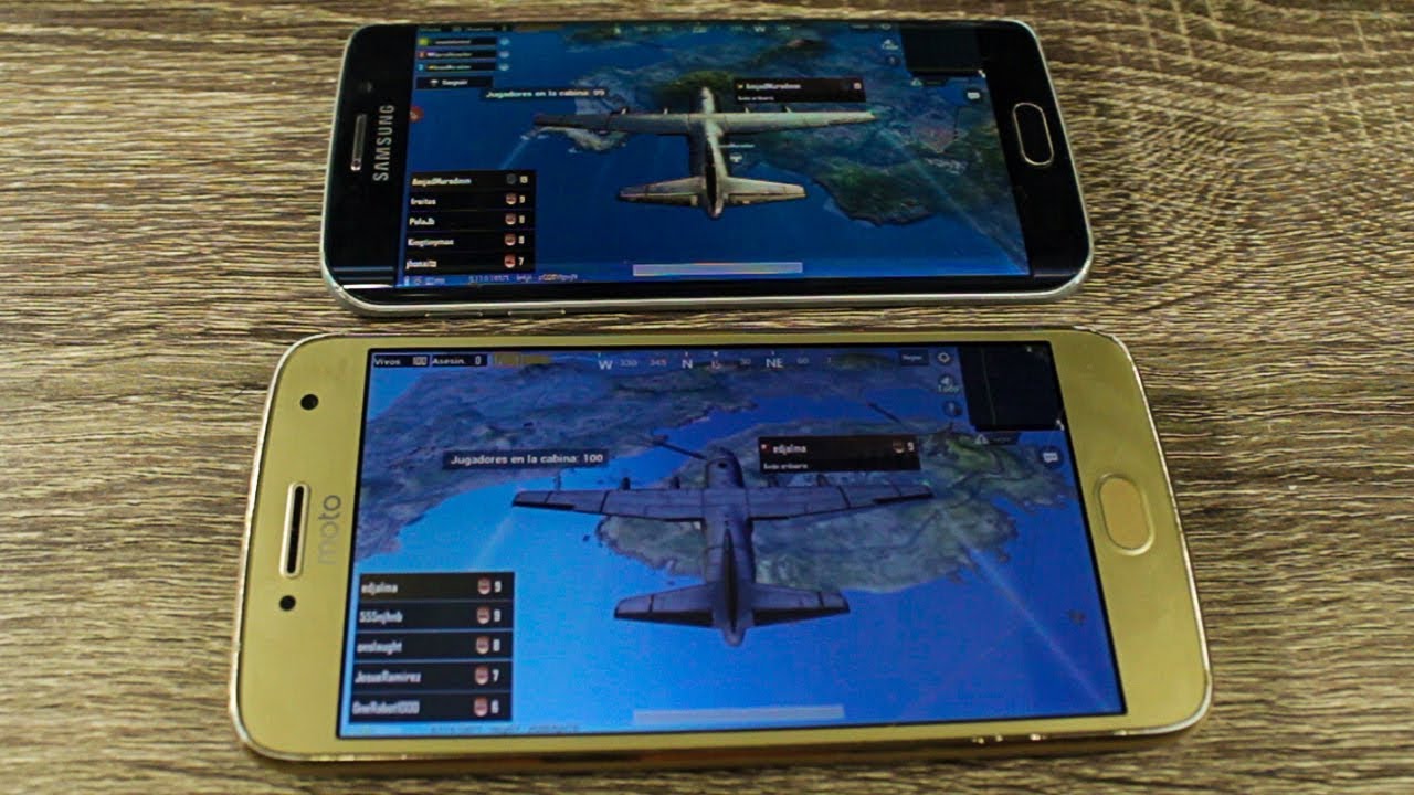 PUBG MOBILE en Galaxy s6 Edge VS Moto G5 Plus
