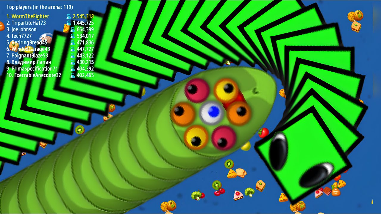 🐍 worms zone.io Live Gameplay #snakegame #wormszone #slithersnake