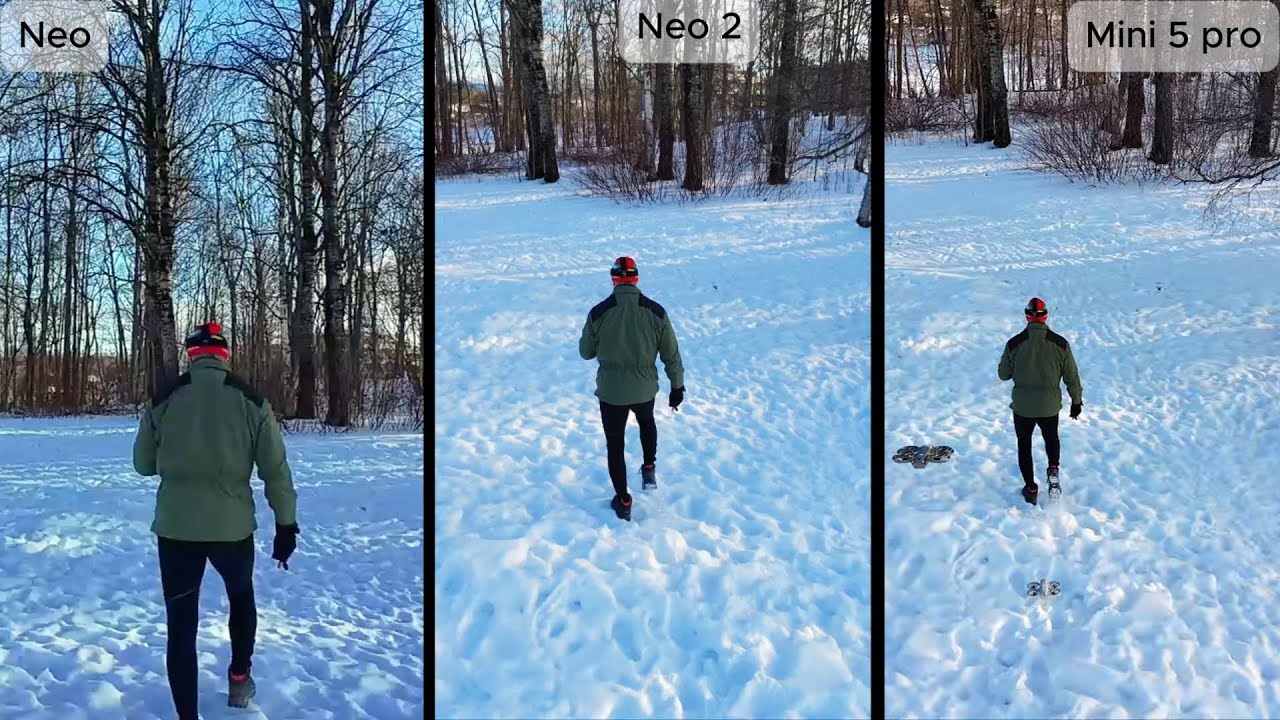 Triple combined test of Follow mode using Neo, Neo 2 and Mini 5 Pro