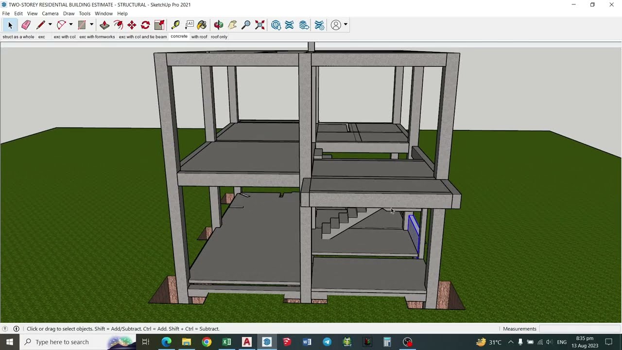 Part 7 (Concreting Part 2 of 2) Estimate Tutorial of Two-Storey Residential Building