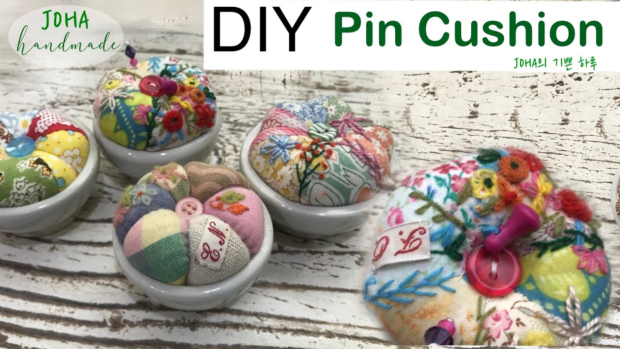 작은 종지를 핀쿠션으로 변신시켜보세요/핀쿠션만들기/Pin Cushion/PinCushion DIY/예쁜 핀쿠션 만들기/Easy Pincushion DIY